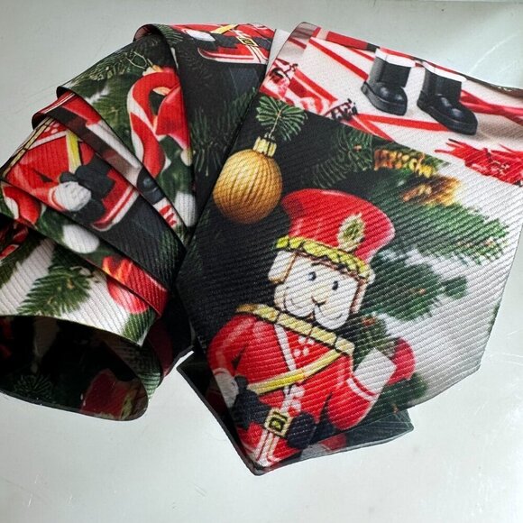 Christmas Tie Nutcracker Designer Menswear Tie Necktie Tree Ornaments Mens Gift - Picture 9 of 10